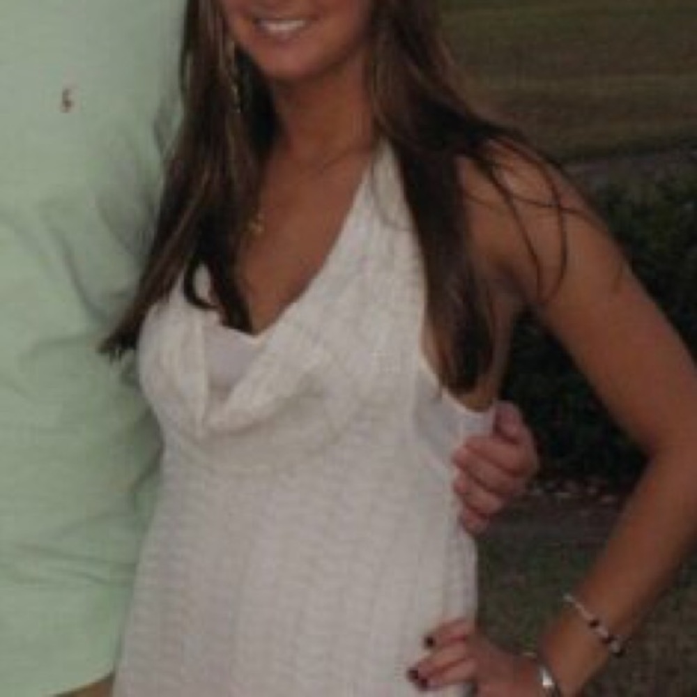 Beige and gold knit dress